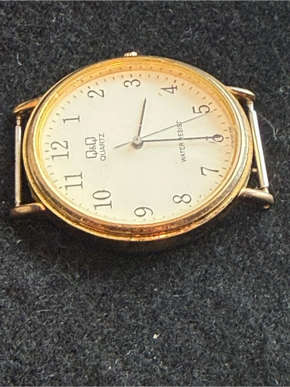 Q&Q CITIZEN Watch Face Gold Tone NO BAND 35mm Case 3 Bar Water Resistant Quartz.